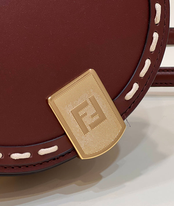 MOONLIGHT 19 IN WINE RED SMOOTH CALFSKIN GOLD HARDWARE