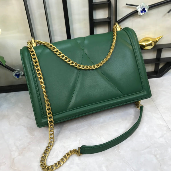 large devotion 26 shouder bag dark green cafskin