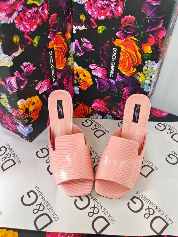d&g iguana print pastel pink calfskin 90 heel
