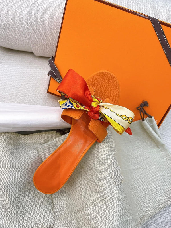 Sandalo Oasis in pelle di vitello Epsom arancione