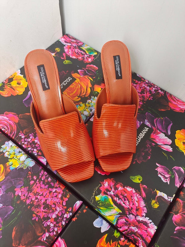 d&g iguana print brown calfskin 90 heel