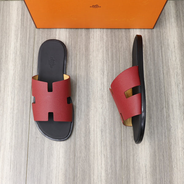 HM IZMIR SANDAL BLACK AND CHERRY CALFSKIN
