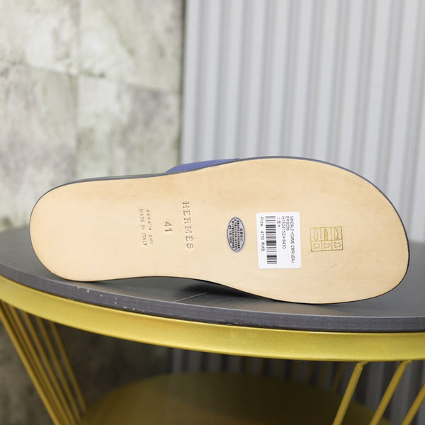 HM IZMIR SANDAL BLACK AND NAVY CALFSKIN