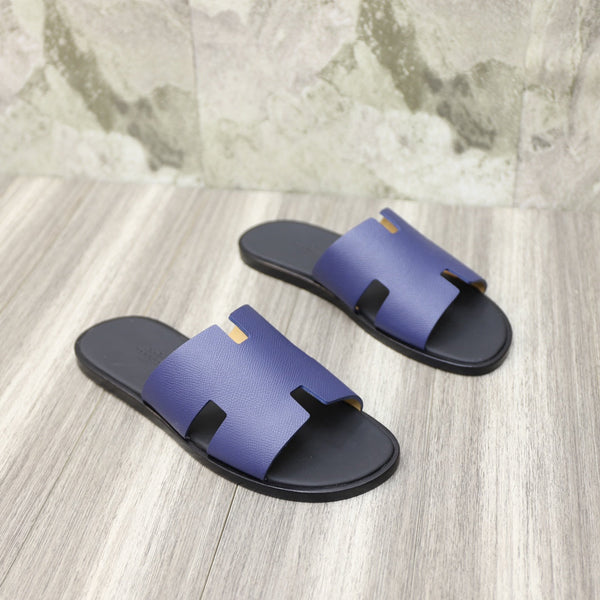 HM IZMIR SANDAL BLACK AND NAVY CALFSKIN