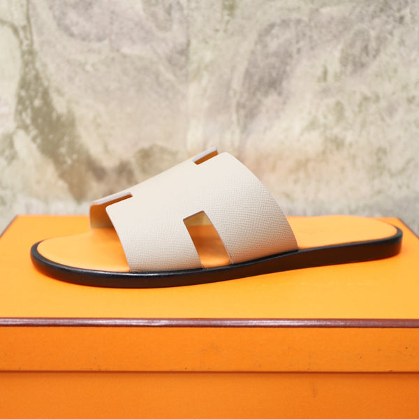 SANDALO HM IZMIR IN PELLE DI VITELLO COLOR MANDARINO E GRIGIO CHIARO