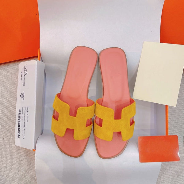 0ran Sandal Light Pink/Yellow Suede