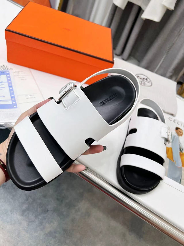 SANDALO HM HENRIO IN PELLE DI VITELLO BIANCA