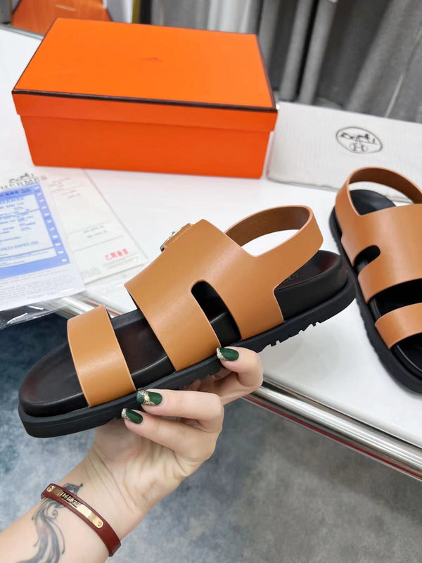 HM HENRIO SANDAL COPPER CALFSKIN