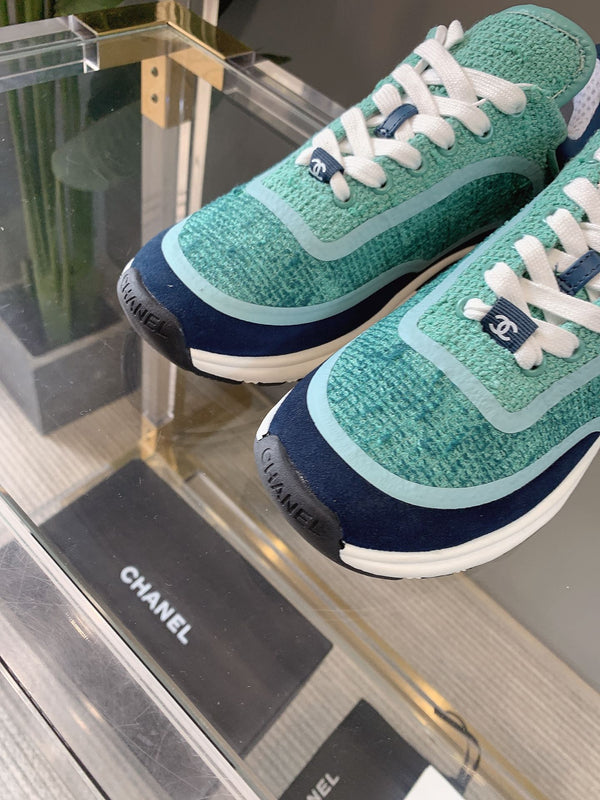 CC Sneaker In Turquoise Wool 145623