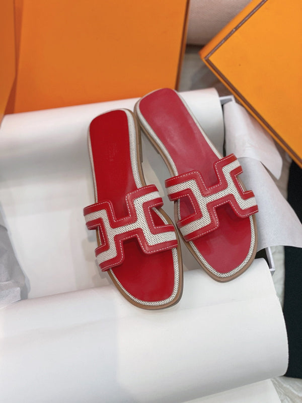 Sandalo Oran in pelle rossa