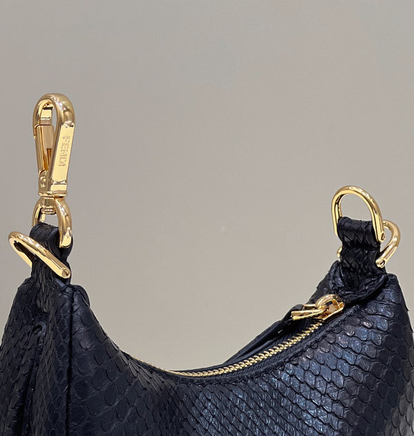 FENDIGRAPHY MINI 16 BAG IN BLACK CALFSKIN GOLD HARDWARE