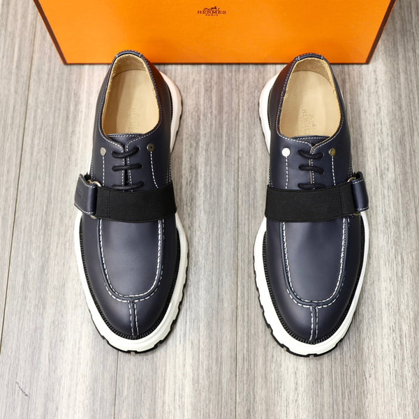 SCARPE ALLACCIATE HM DERBY IN PELLE DI VITELLO INDACO