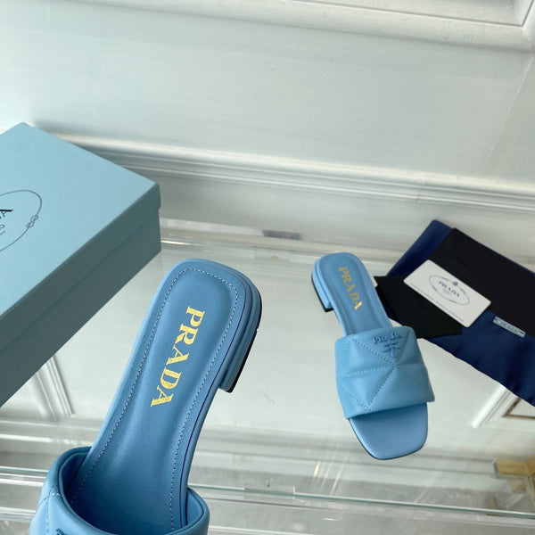 Pra Slide 25 Quilted Sky Blue in pelle