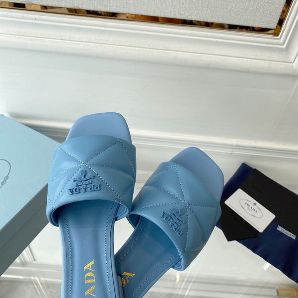 Pra Slide 25 Quilted Sky Blue in pelle