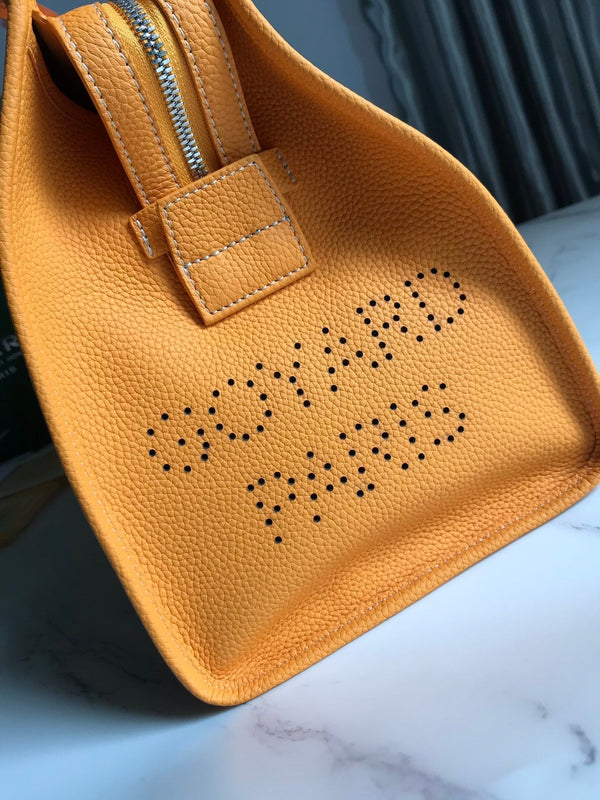 HARDY PM BAG 40 IN YELLOW GOYARDINE CANVAS AND TAURILLON LEATHER TRIM