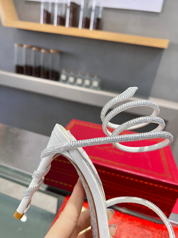 RC Heavy Industry Snake-Shape White Silk Creole Rhinestones 251002