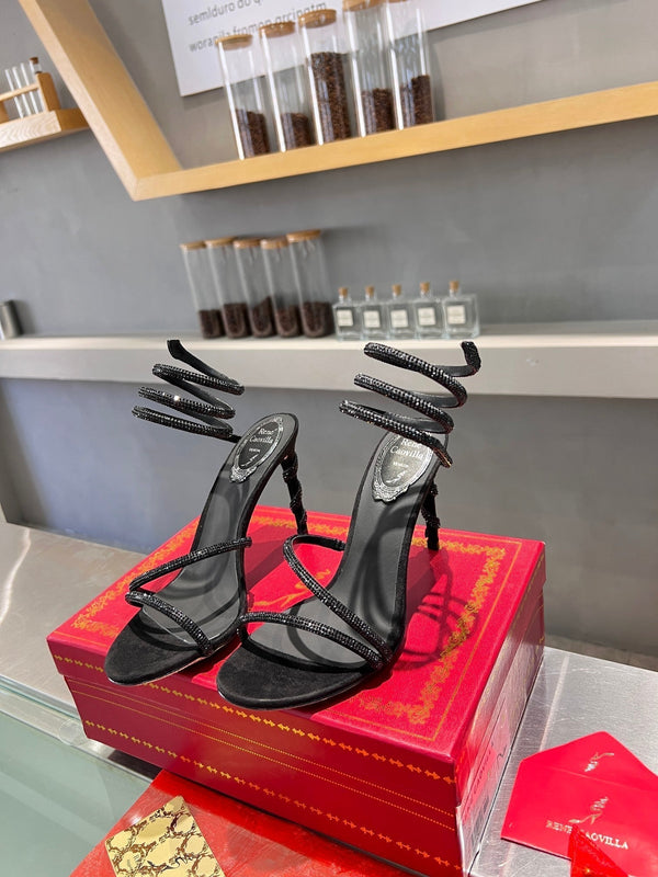 RC Heavy Industry Snake-Shape Black Silk Creole Rhinestones 251004