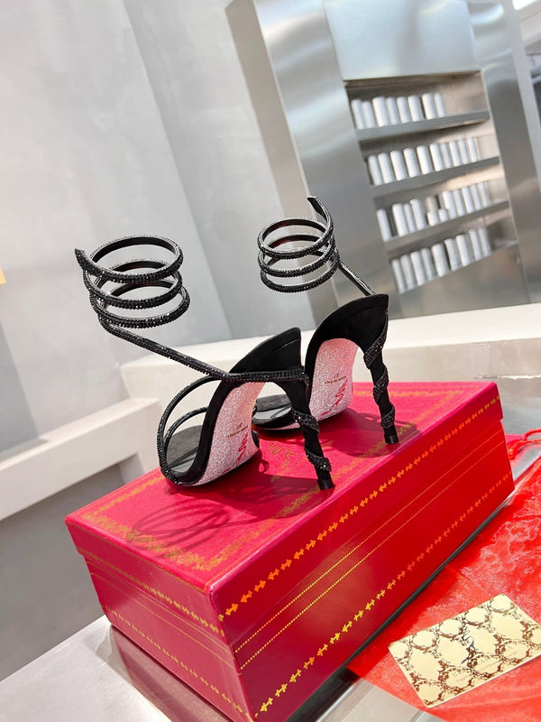 RC Heavy Industry Snake-Shape Black Silk Creole Rhinestones 251004