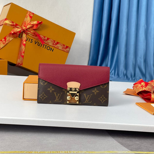 LV M58413 Pallas Wallet Burgundy Monogram Canvas 221570