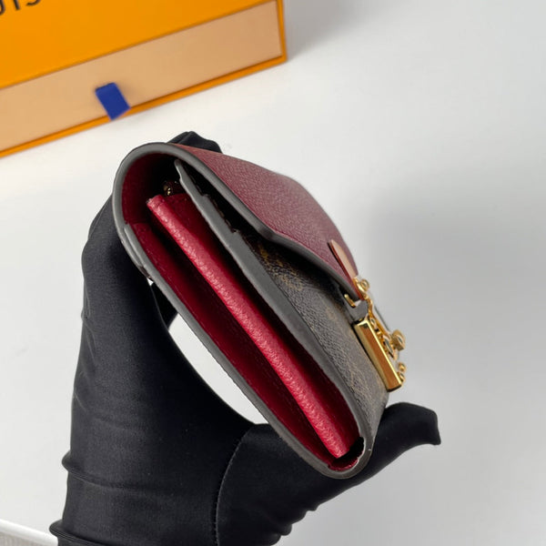 LV M58413 Pallas Wallet Burgundy Monogram Canvas 221570