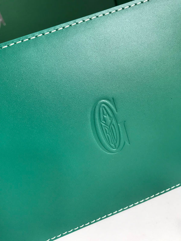 SAÏGON PM BAG 28 IN GREEN GOYARDINE CANVAS AND CALFSKIN