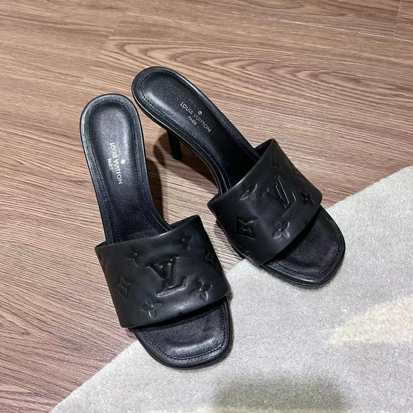 LV Neo Revival Mule 85mm Pelle di vacchetta nera