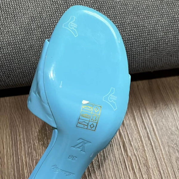 LV Neo Revival Mule 85mm Pelle di vacchetta blu