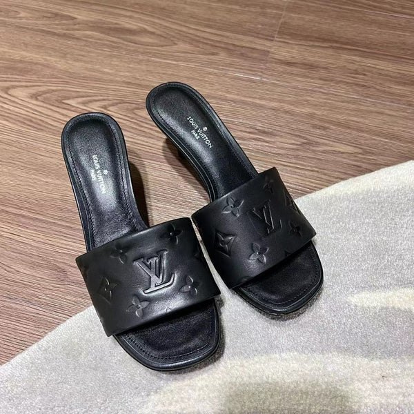 LV Neo Revival Mule 65mm Pelle di vacchetta nera
