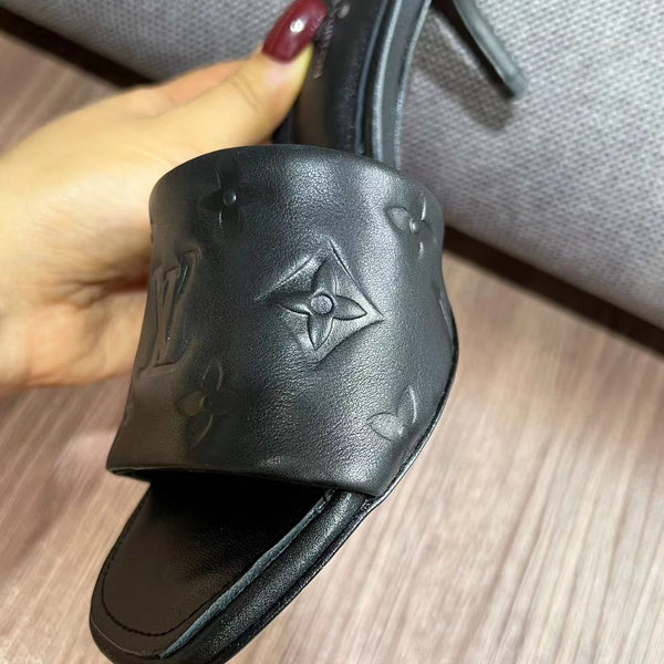 LV Neo Revival Mule 65mm Pelle di vacchetta nera