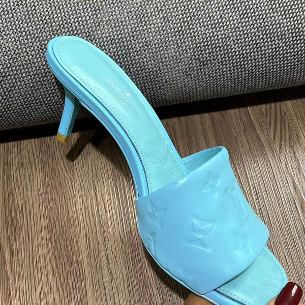 LV Neo Revival Mule 65mm Pelle di vacchetta blu