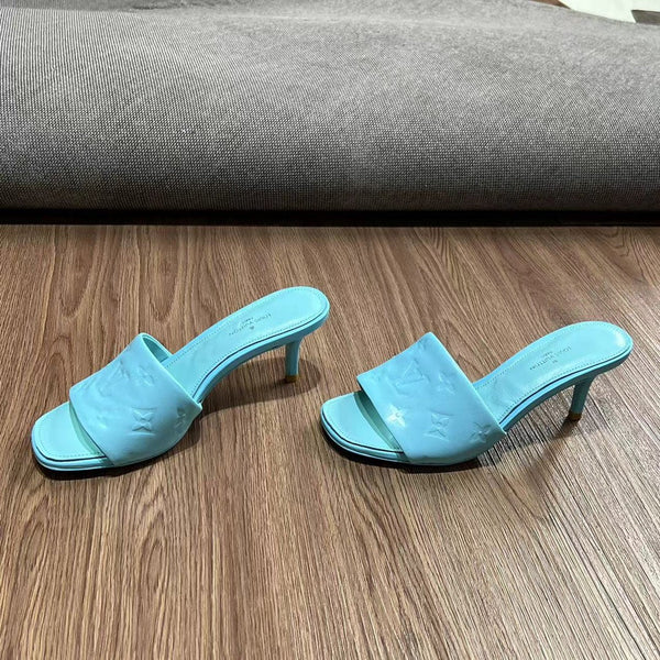 LV Neo Revival Mule 65mm Pelle di vacchetta blu