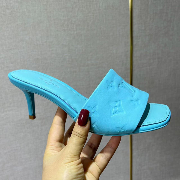 LV Neo Revival Mule 65mm Pelle di vacchetta blu