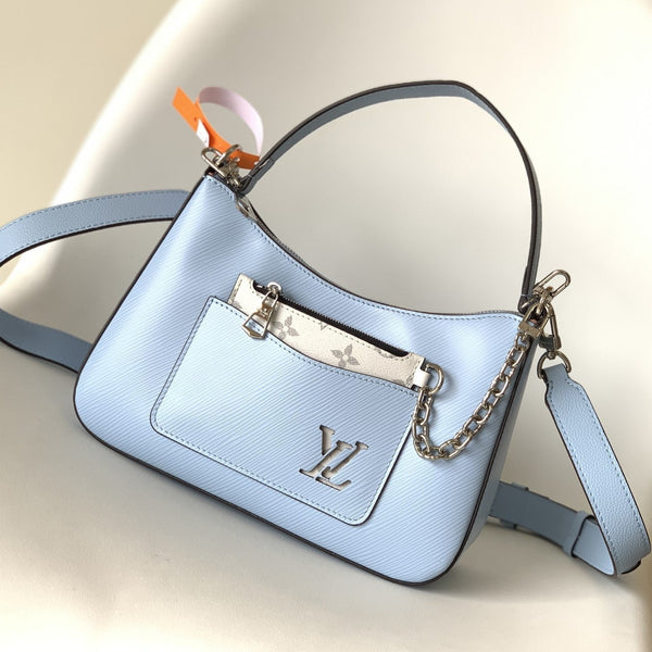 LV Marelle 25cm Blue Epi Grain Cowhide Metal HW