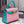 KELLY BAG 20 IN FLAMINGO PINK MIX CYAN BLUE OSTRICH LEATHER WITH SILVER HARDWARE (MADE - TO - ODER)