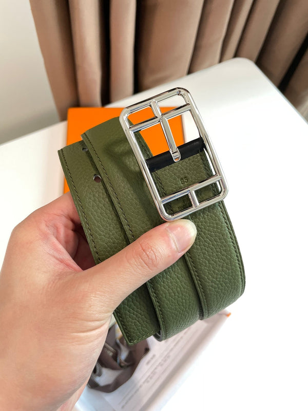 HM Cape Cod 32mm Reversible Belt Dark Green Black Leather 187797