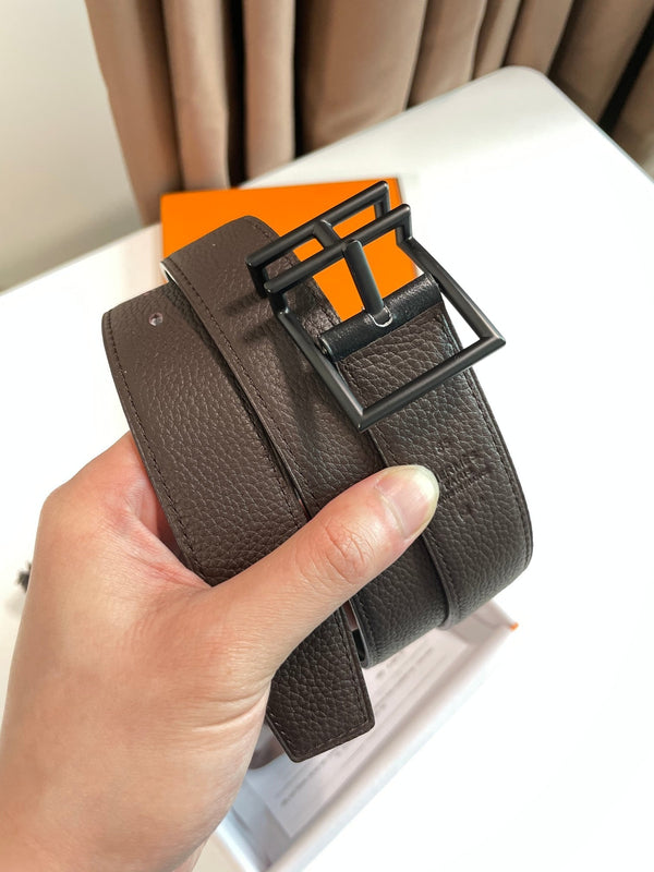 HM Nathan 32mm Belt Black Chocolate Leather 187798