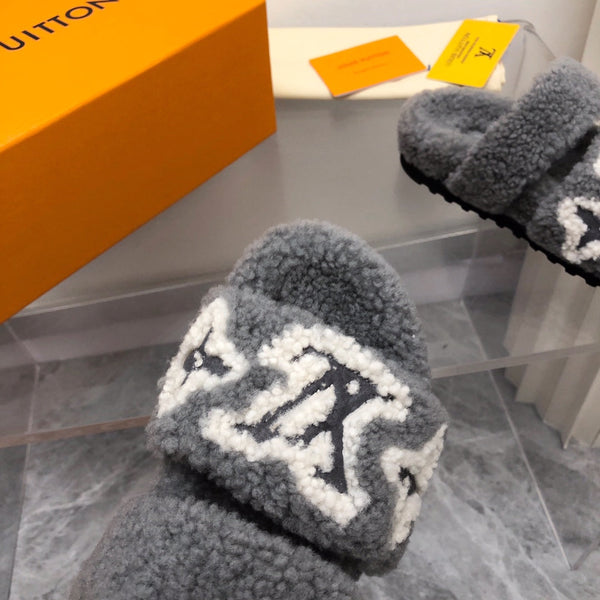 LV Paseo Flat Comfort Mule Grigio Lana