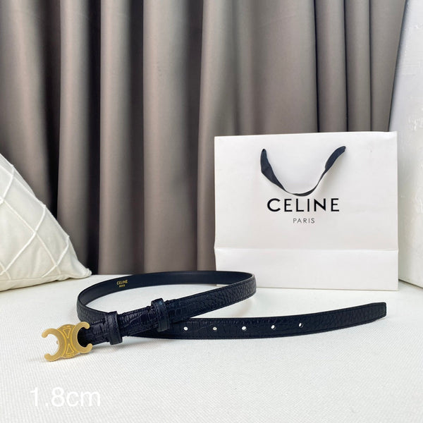CL Belt 18mm Black Crocodile Embossed Calfskin Ghw
