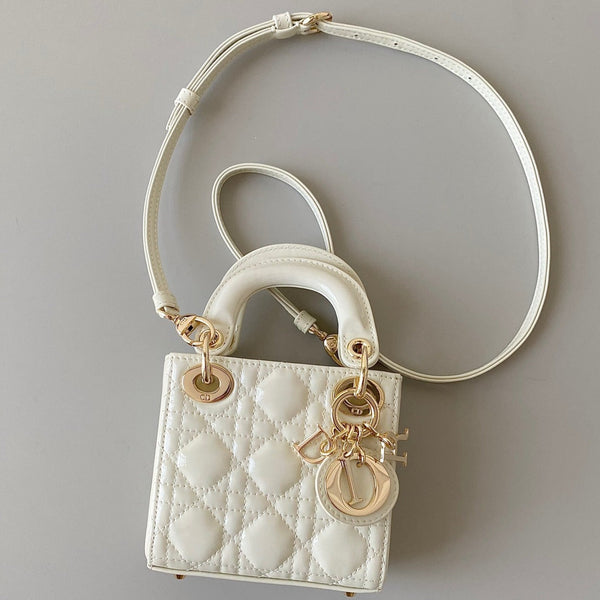 micro lady 12 white patent calfskin