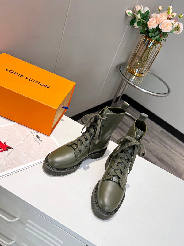 Stivali LV Rangers 30mm in pelle di vitello verde kaki