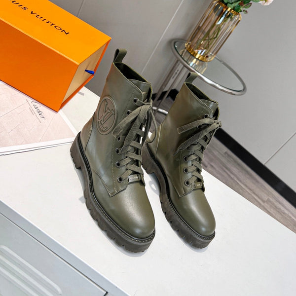 Stivali LV Rangers 30mm in pelle di vitello verde kaki