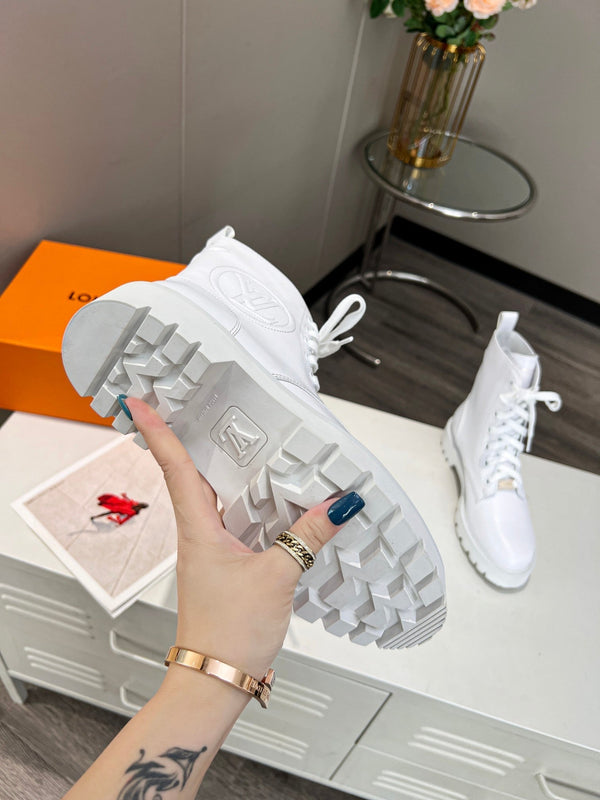 Stivali LV Rangers 30mm in pelle di vitello bianca