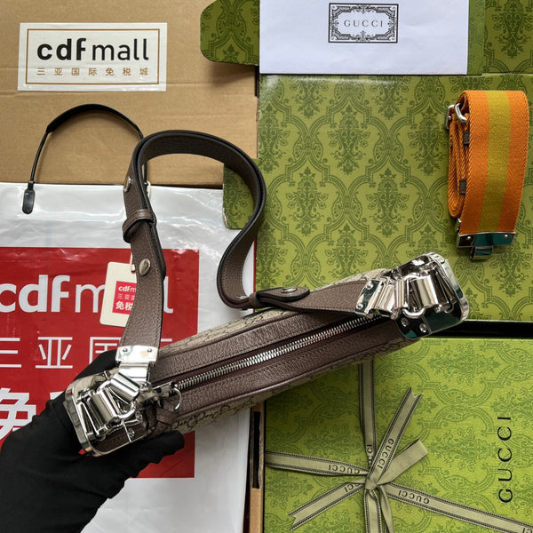 Borsa portadocumenti Gucci 23 Marrone Beige Tela 239983