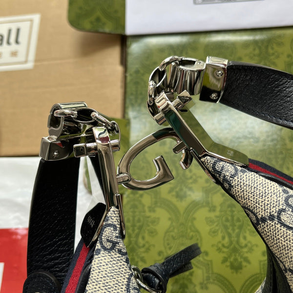 Borsa Gucci Attache 23 Nero Beige Tela 239982