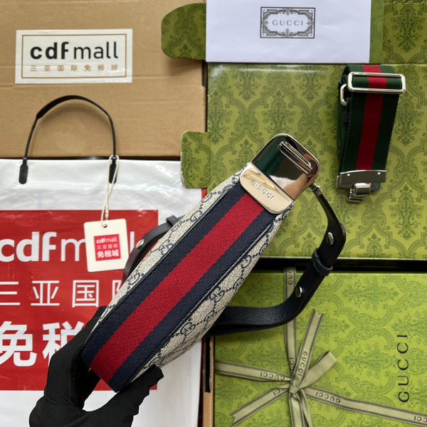 Borsa Gucci Attache 23 Nero Beige Tela 239982