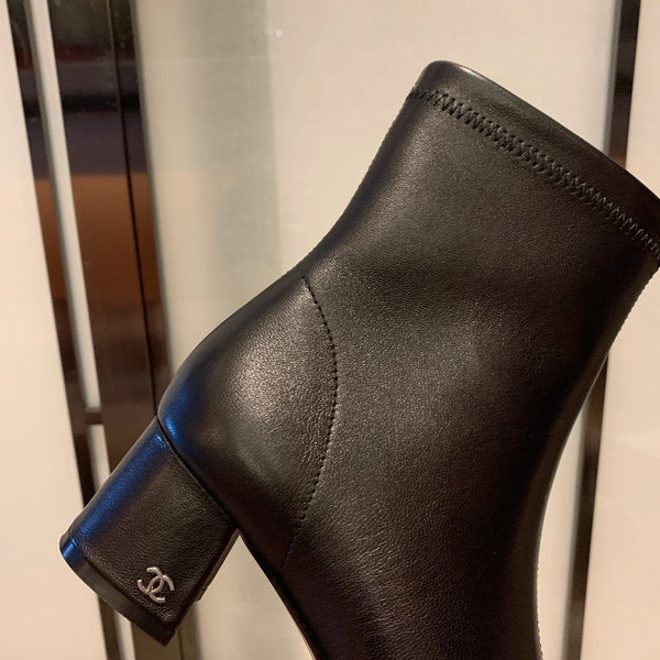 CC Ankle Boots 50mm Black Lambskin And Lycra Fabric 940057