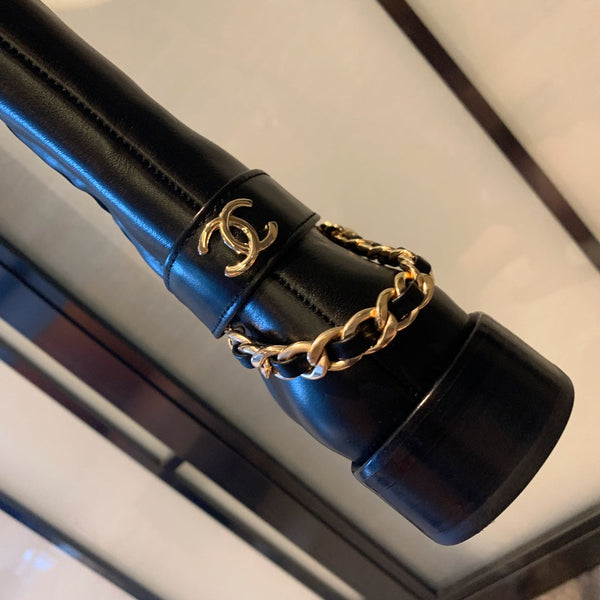 Stivali alti CC 35 mm con catena in pelle di vacchetta 940094