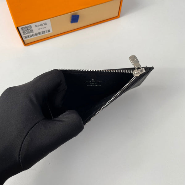 LV N64038 Coin Card Holder Black Damier Graphite Canvas 221507