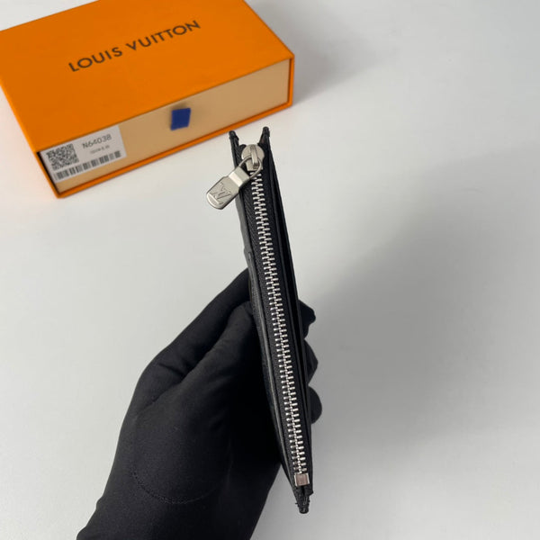 LV N64038 Coin Card Holder Black Damier Graphite Canvas 221507