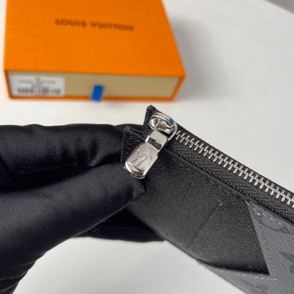 LV M69533 Coin Card Holder Grey Black Monogram Canvas 221510
